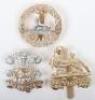 3x Anodised Aluminium British Infantry Regiments Cap Badges
