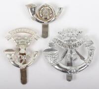 3x Anodised Aluminium British Infantry Regiments Cap Badges