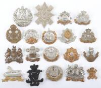 19x Victorian and Early Pattern British Infantry Regiments Cap Badges