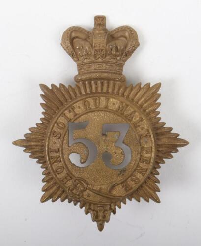 Victorian 53rd (Shropshire) Regiment of Foot Quilted Shako Plate 1861-69
