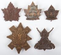 5x Canadian C.E.F Cap & Headdress Badges