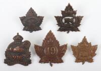 5x Canadian C.E.F Cap Badges