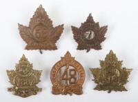 5x Canadian C.E.F Cap Badges