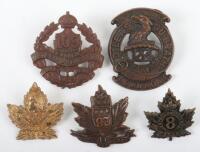 5x Canadian C.E.F Cap Badges