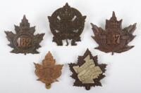 5x Canadian C.E.F Cap Badges