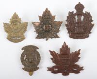 5x Canadian C.E.F Cap Badges