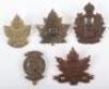 5x Canadian C.E.F Cap Badges