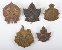 5x Canadian C.E.F Cap Badges