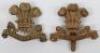 Scarce WW1 10th Royal Hussars All Brass Economy Cap Badge