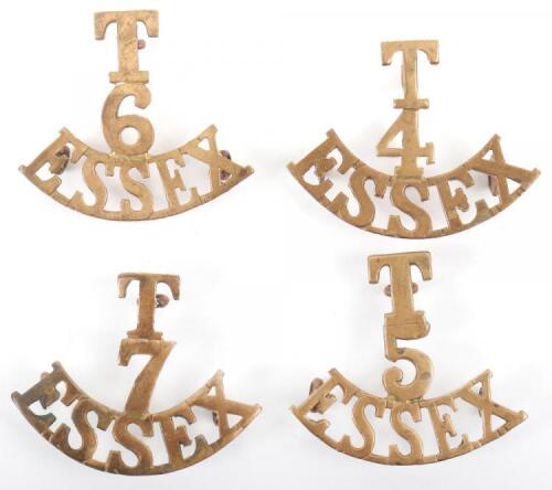 4x WW1 Essex Regiment Territorial Shoulder Titles