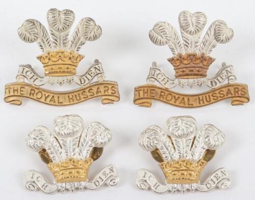 2x 10th Royal Hussars Officers Cap Badges