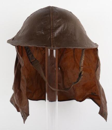 WW2 British Army Steel Combat Helmet with Full Gas Hood Cover