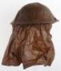 WW2 British Army Steel Combat Helmet with Full Gas Hood Cover - 4