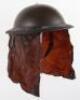 WW2 British Army Steel Combat Helmet with Gas Curtain