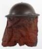 WW2 British Army Steel Combat Helmet with Gas Curtain - 4