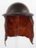 WW2 British Army Steel Combat Helmet with Gas Curtain - 10
