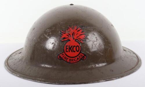 WW2 British Home Front EKCO Fire Brigade Steel Helmet