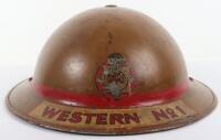 WW2 British National Fire Service Company Officers Western No 1 District (Scotland) Steel Helmet