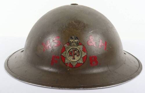 WW2 British Private Factory Fire Brigade / National Fire Service Steel Helmet