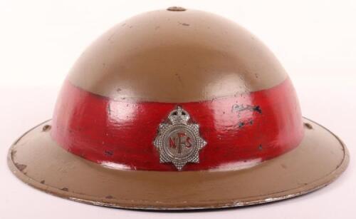 WW2 British National Fire Service Company Officers Steel Helmet