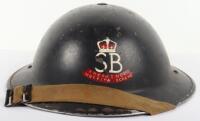 Scarce WW2 British Home Front Emergency Hospital Scheme Stretcher Bearers Steel Helmet