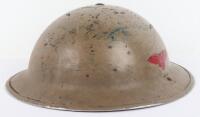 WW2 Royal Air Force Tropical Issue Steel Combat Helmet Attributed to Flight Officer G E Wheeler