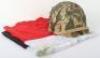 1st Gulf War Iraqi Camouflaged Helmet and Flag
