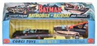 Boxed Corgi Toys Gift Set 3 Batmobile and Batboat, 1st version