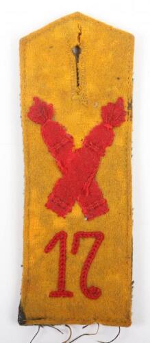 WW1 German 17th (West Prussian) Foot Artillery Shoulder Strap