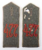 Pair of Imperial German M-15 Regiment Nr 477 Shoulder Straps