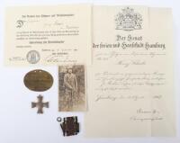 Imperial German Medal and Document Grouping of Henry Schulz Infanterie Regiment Nr 162 (3rd Hanseatic Lubeck) 1. Machine Gun Kompanie No 101