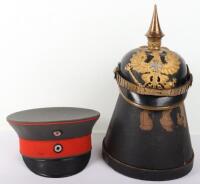 Imperial German Prussian Reserve Officers Pickelhaube and Peaked Cap Grouping