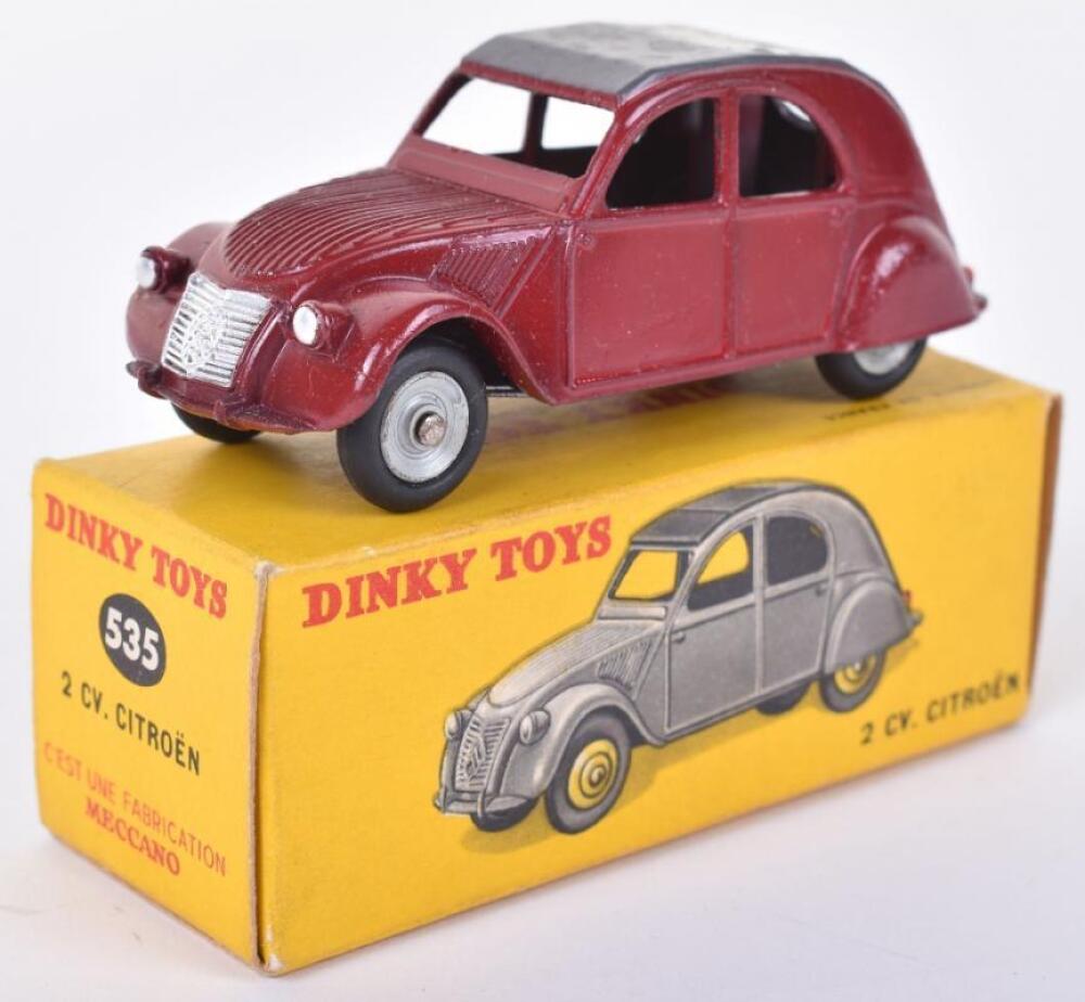 Dinky Toys 24T 535 – Citroën 2CV Rouge – Jouet Ancien Meccano – Fabriqué En France