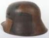 Imperial German Camouflaged M-18 Steel Combat Helmet Shell - 4