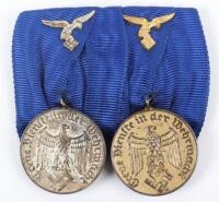 WW2 German Luftwaffe Long Service Court Mounted Medal Pair
