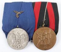 WW2 German Luftwaffe Court Mounted Medal Pair