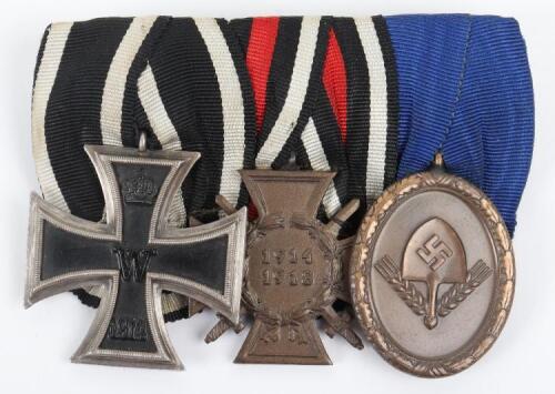 Imperial German and Third Reich Labour Service (R.A.D) Court Mounted Medal Trio