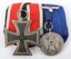 WW2 German Iron Cross Court Mounted Medal Pair