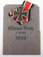 WW2 German 1939 Iron Cross 2nd Class in Paper Packet of Issue