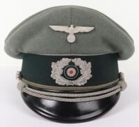 WW2 German Army Transport Section Attributed Officers Peaked Cap