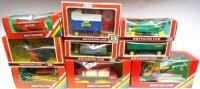 Britains Farm Vehicles and Implements set 9511 Crop Spraying Helicopter with two crew, and sets 9542, 9558, 9560, 9565, 9567, 9568 and 9578 with five Britains staff purchase receipts from 1976 (Condition Mint, slight damage to some boxes) (11 excluding re