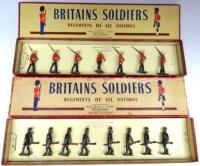 Britains Commonwealth sets 197, Gurkhas , 225, King's African Rifles and 'short' set 1633, Princess Patricia's Canadian Light Infantry with Officer in original ROAN boxes (Condition Excellent, boxes Good-Fair) (23)