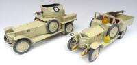 Toy Army Workshop Royal Air Force Rolls Royce open turret Armoured Car and Tender, desert finish, with Vickers machine guns (Condition Excellent) (2)