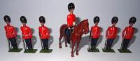 Britains set 111, Grenadier Guards at attention THIRD VERSION, full trousers, with mounted Officer (Condition Good) 1930 (7)