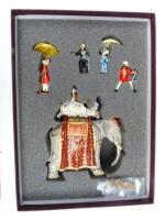 Britains 1903 Delhi Durbar set 8848 State Elephant of Lord and Lady Curzon in original box and outer (Condition Excellent, box Very Good) (6)