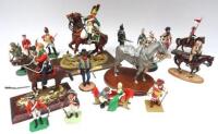 Mostly Military Models 54mm to 80mm scale, various historical subjects including a metallic statuette of the racehorse Sefton, DETAILED (Condition Very Good) (21)