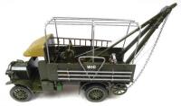 Toy Army Workshop Peerless Recovery Vehicle tundra finish, closed bonnet, in original plain corrugated cardboard box (Condition Excellent) (1)