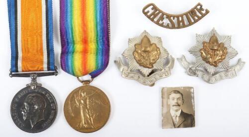 Great War 10th Battalion Cheshire Regiment 1918 Prisoner of War Medal Pair