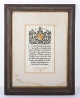 Great War Memorial Scroll 15th (Carmarthenshire) Battalion Welsh Regiment 1917 Casualty