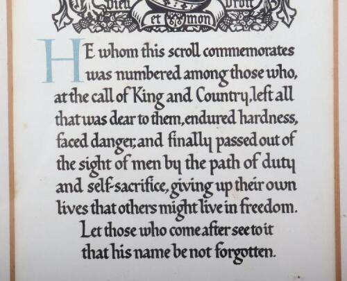 Great War Memorial Scroll 15th (Carmarthenshire) Battalion Welsh ...